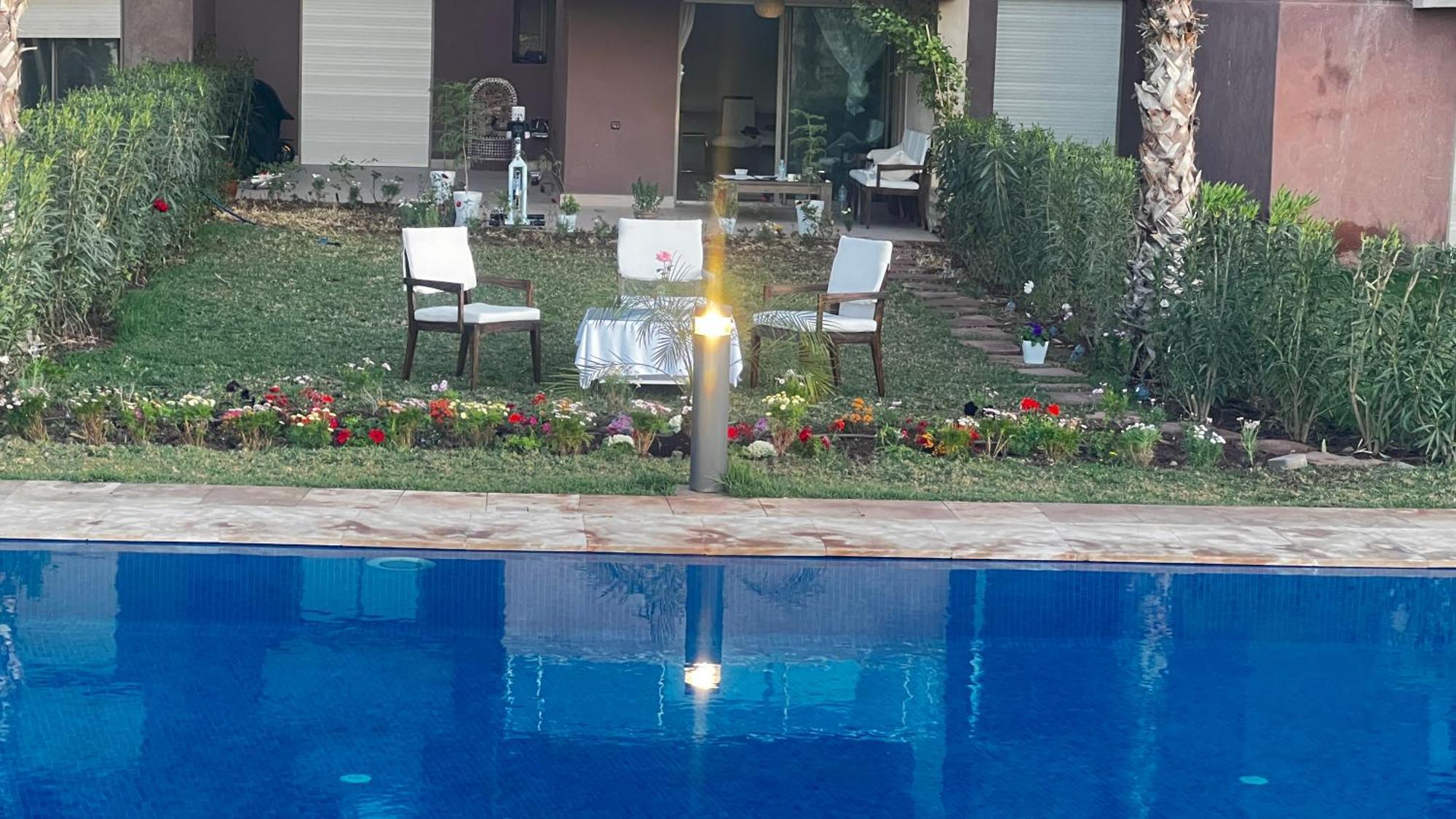 De Luxe Avec Jardin Vue Sur La Piscine Golf Securise 24h Sur 24 A 5 Minutes De L Aeroport Apartamento Marraquexe